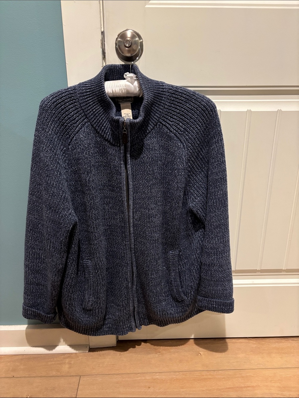 LL Bean 100% Cotton Zip Up Cardigan